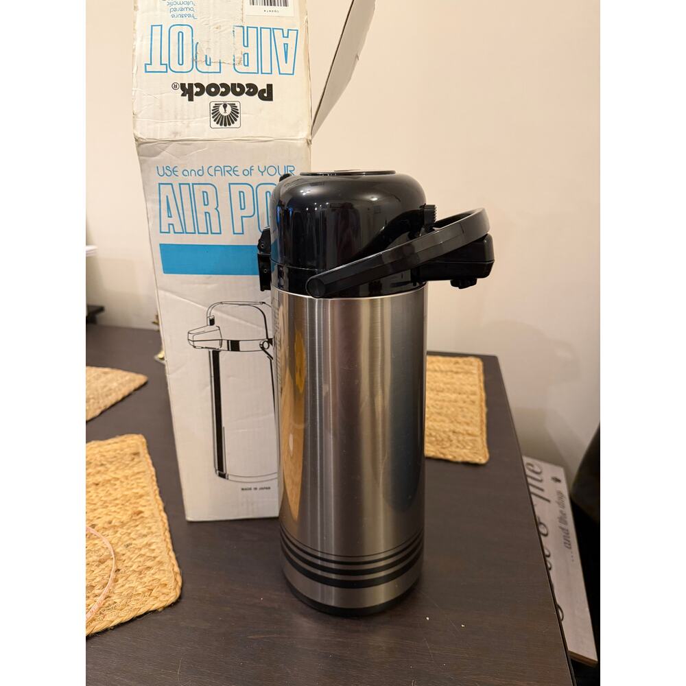 Peacock Brand Japan Air Pot - Stainless Thermal Dispenser with Original Box